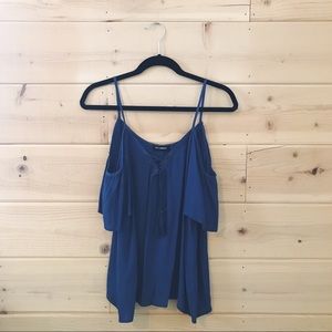Blue Off-the-Shoulder Top